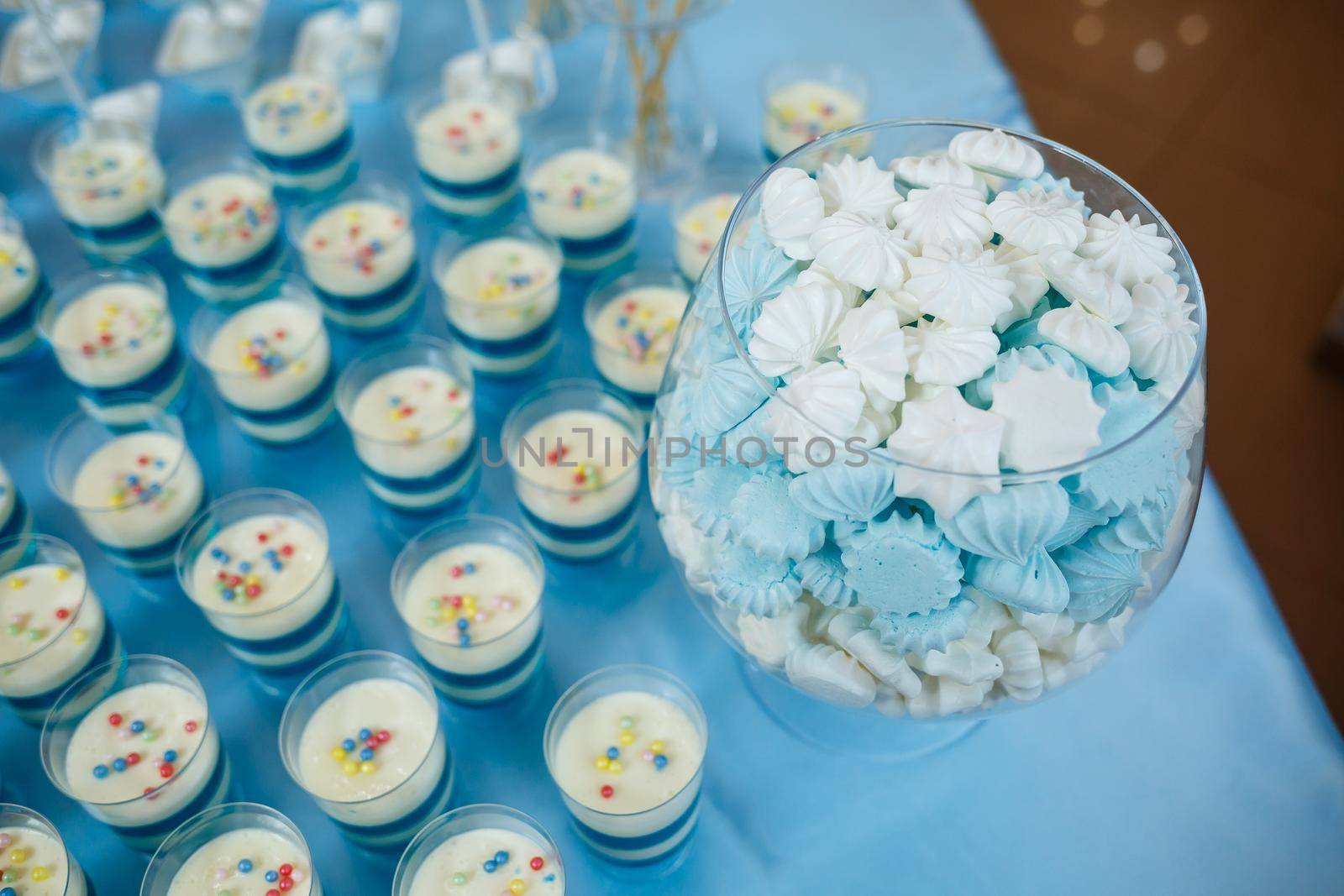 sweet cupcakes and cookies for children on birthday