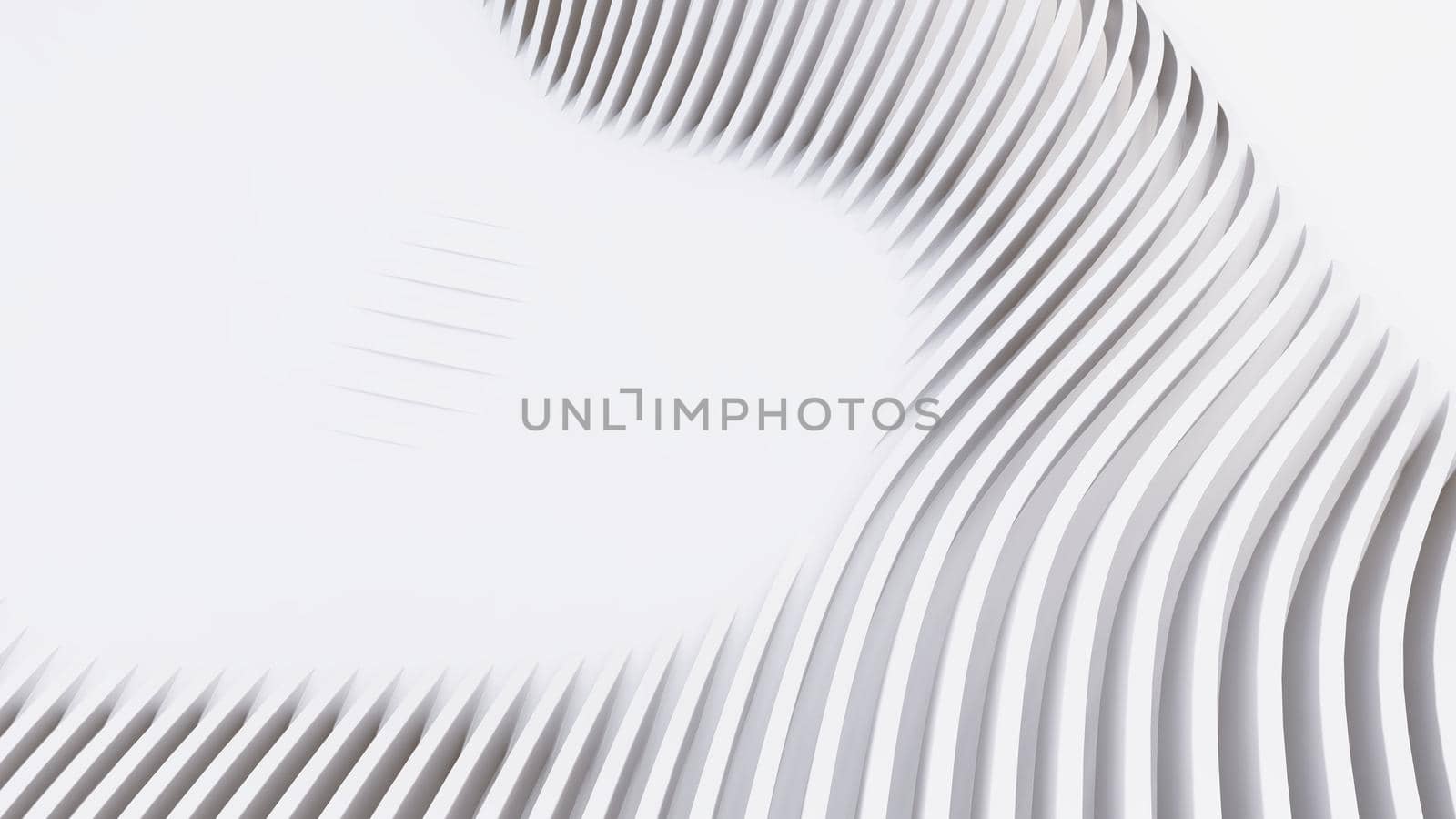 Abstract Curved Shapes. White Circular Background.  by teerawit