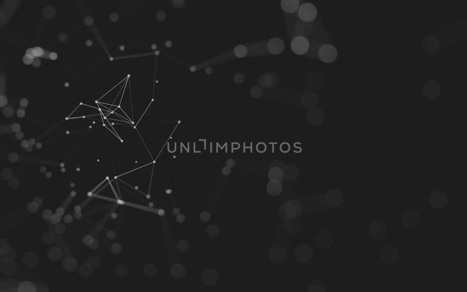 Abstract background. Molecules technology with polygonal shapes, connecting dots and lines. Connection structure. Big data visualization. 