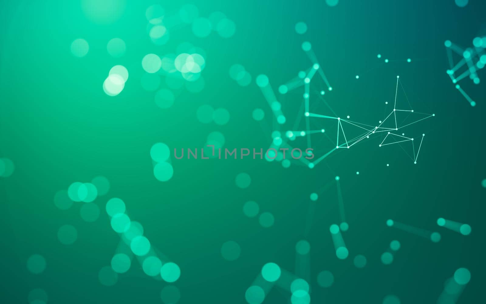 Abstract background. Molecules technology with polygonal shapes, connecting dots and lines. Connection structure. Big data visualization.  by teerawit