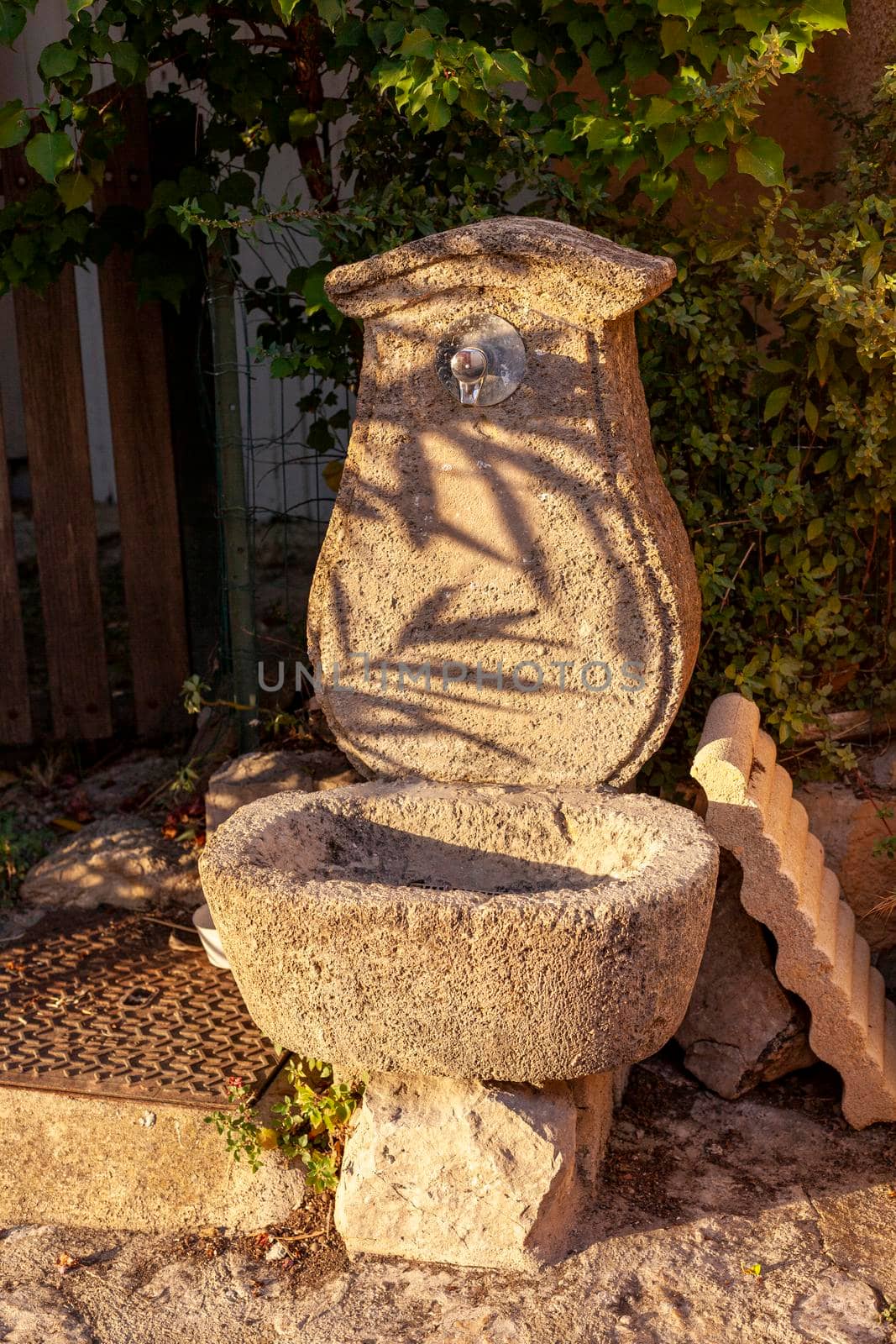 ancient drinking fountain in an old european village