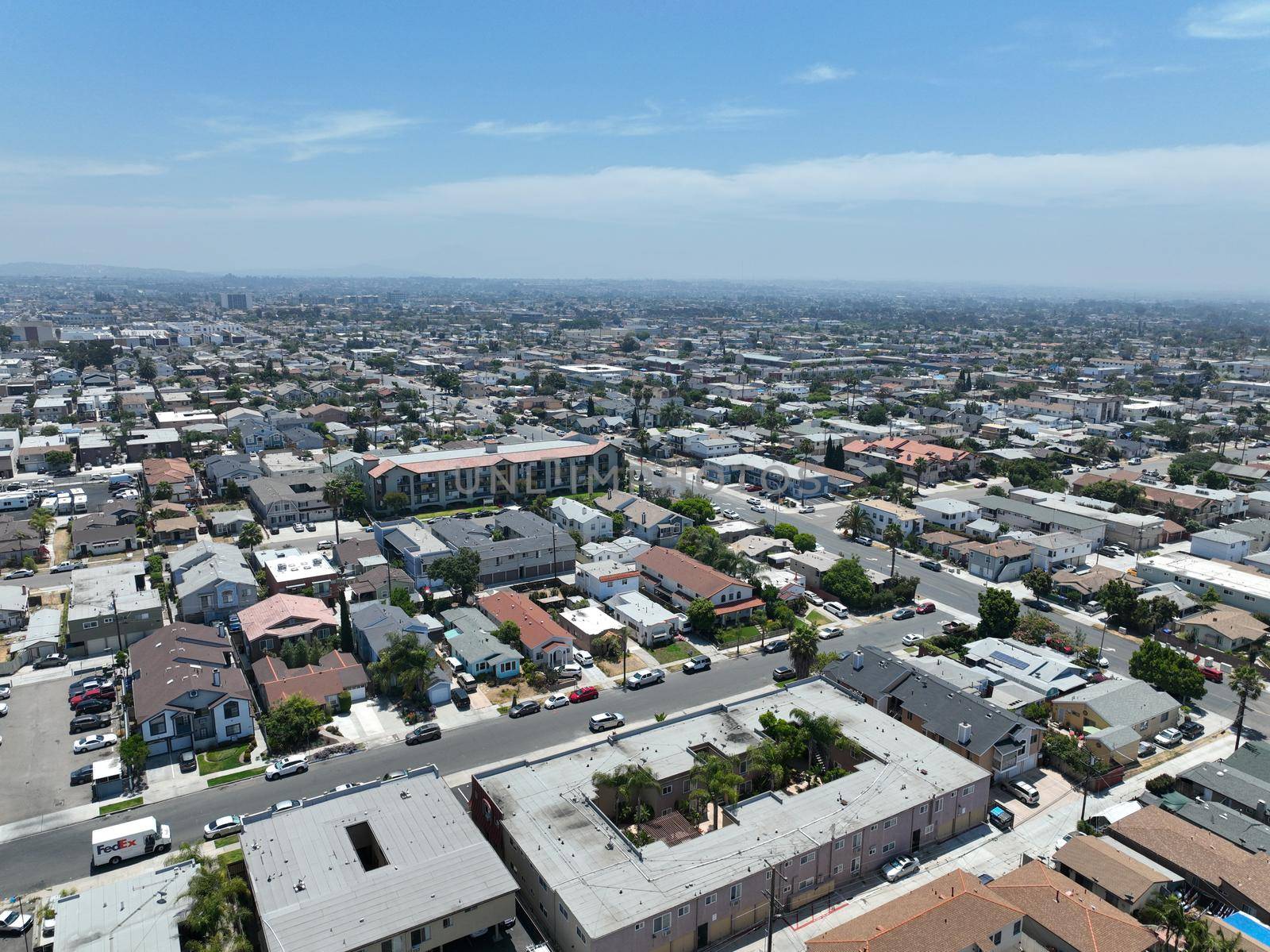 Aerial view of North Park neighborhood in San Diego, California, United States.