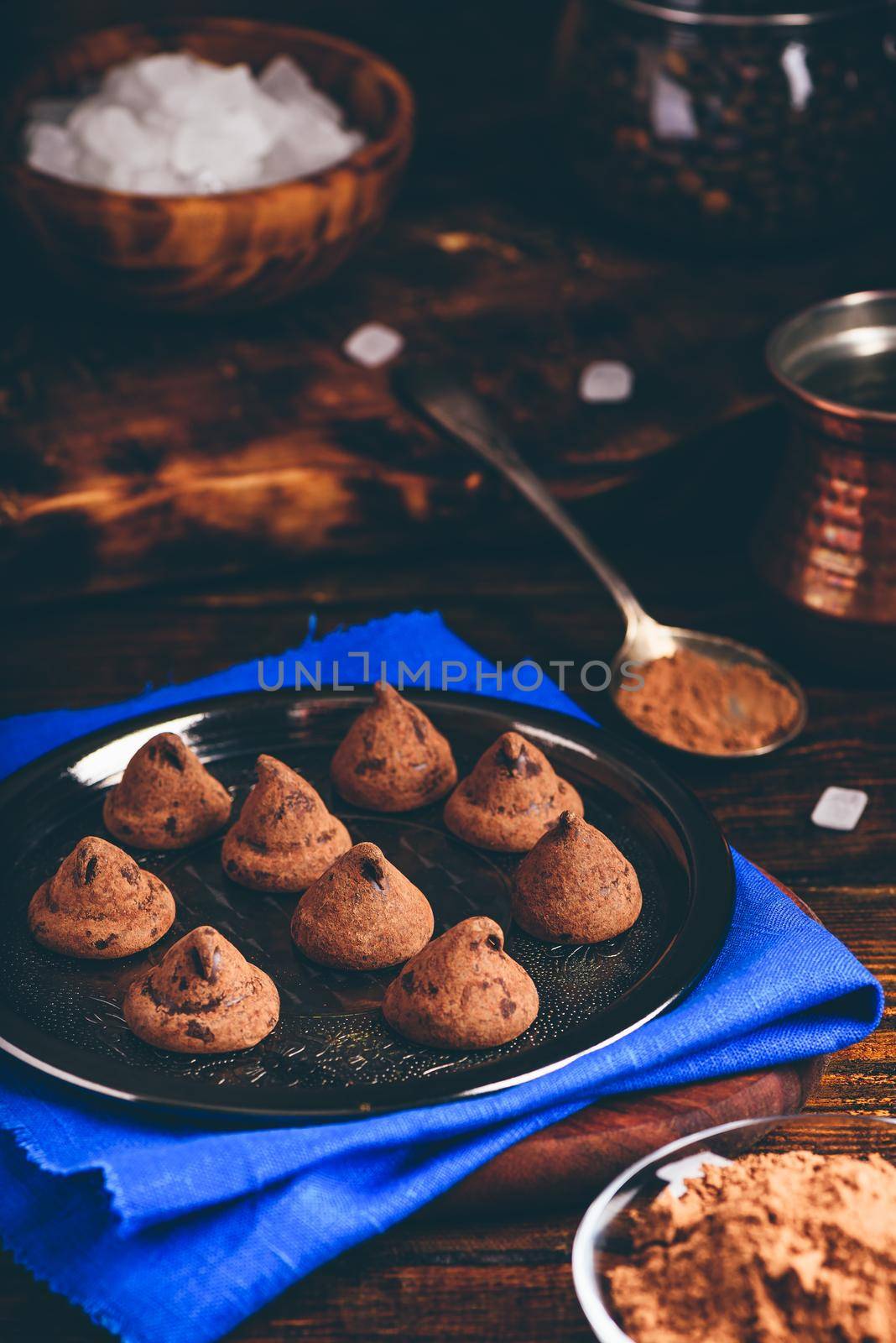 Homemade truffles with dark chocolate by Seva_blsv
