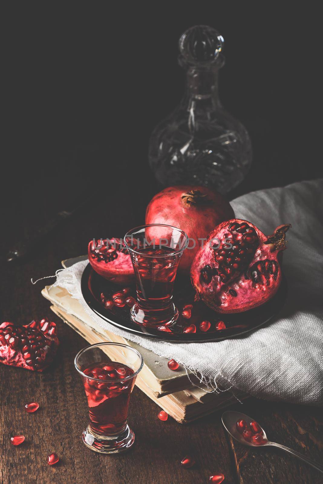 Shots of pomegranate liqueur by Seva_blsv