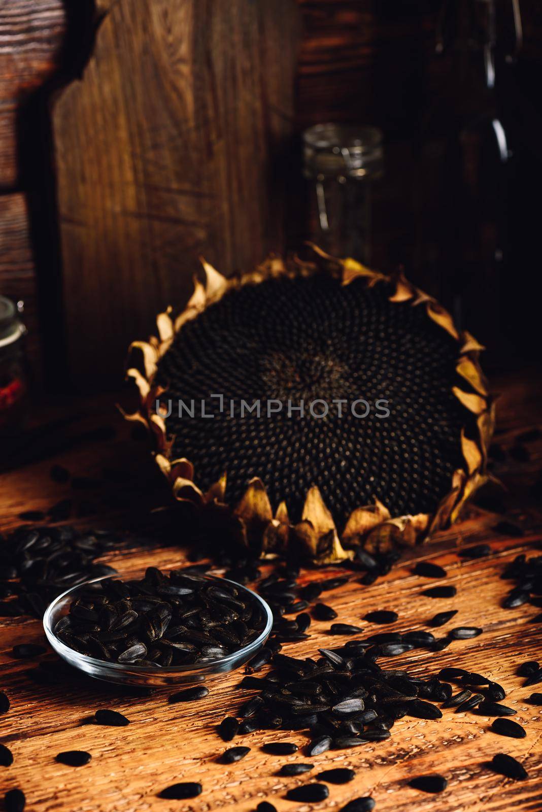 Roasted seeds and dried sunflower by Seva_blsv