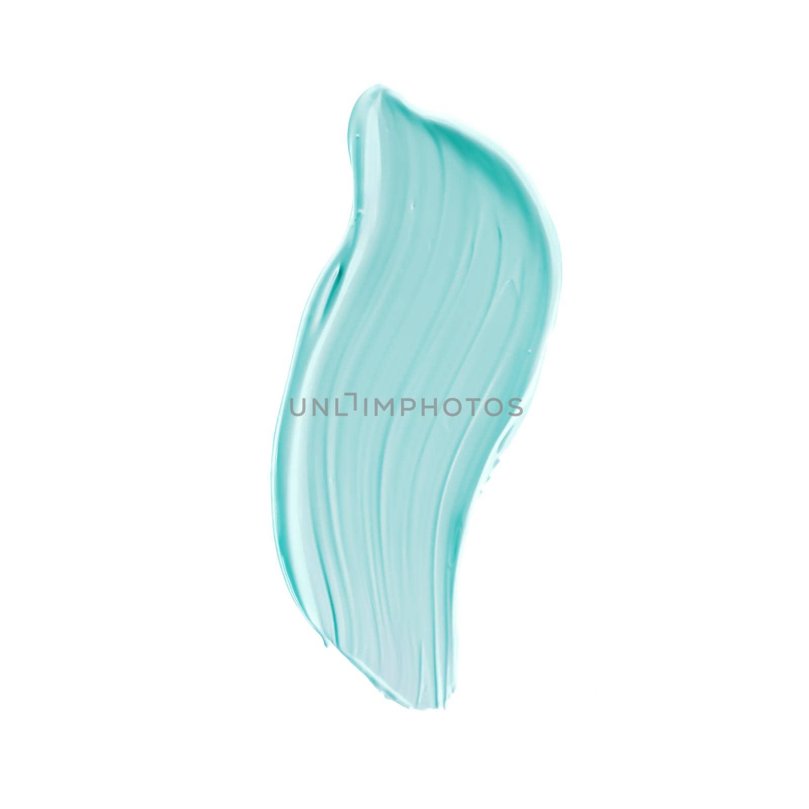 Pastel mint beauty swatch, skincare and makeup cosmetic product sample texture isolated on white background, make-up smudge, cream cosmetics smear or paint brush stroke closeup