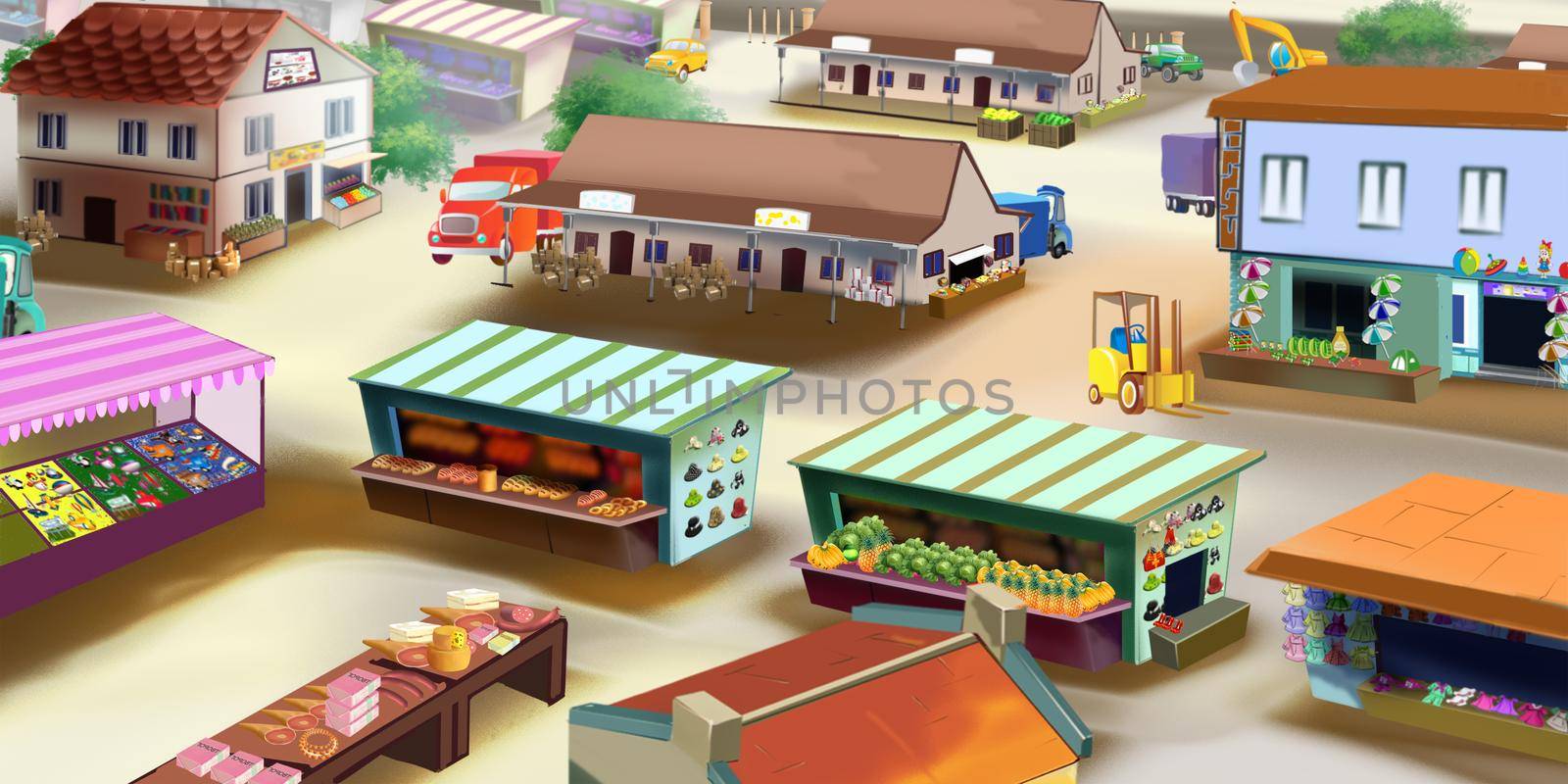 Market square in a small town by Multipedia