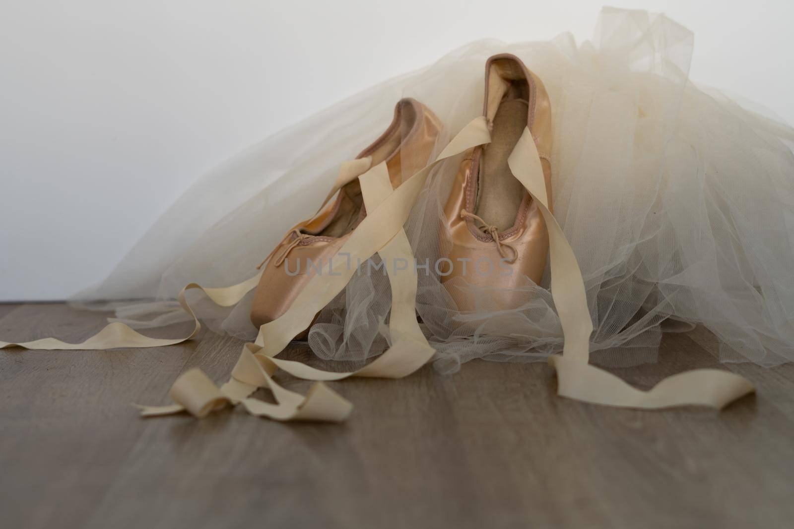 ballet slippers white background by joseantona