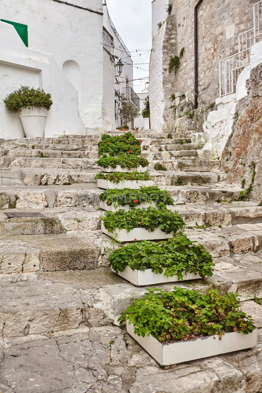 Wonderful architecture of the old town Ostuni, Bari, Italy. by nazarovsergey