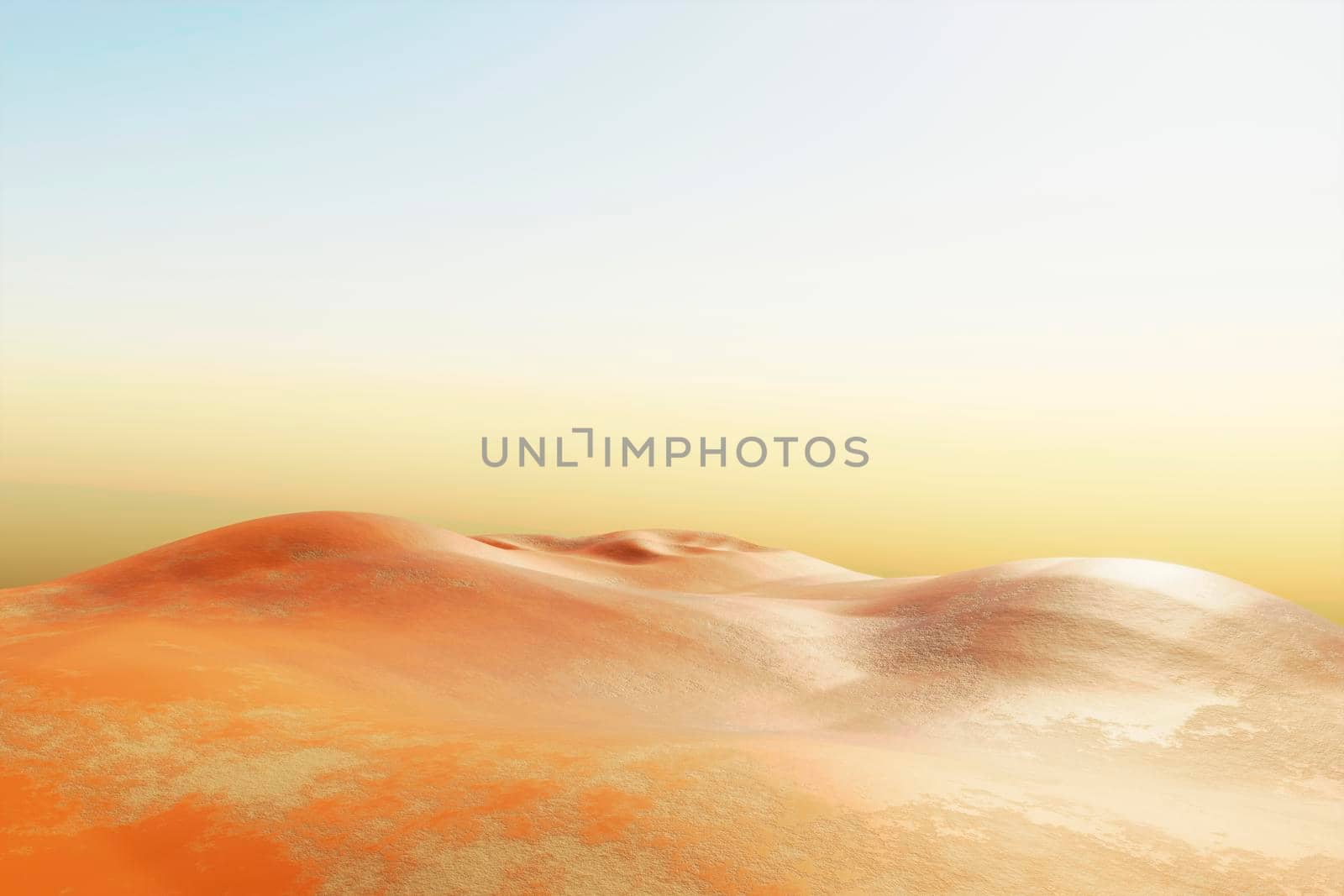 Surreal desert landscape . Modern minimal abstract background. 3d illustration