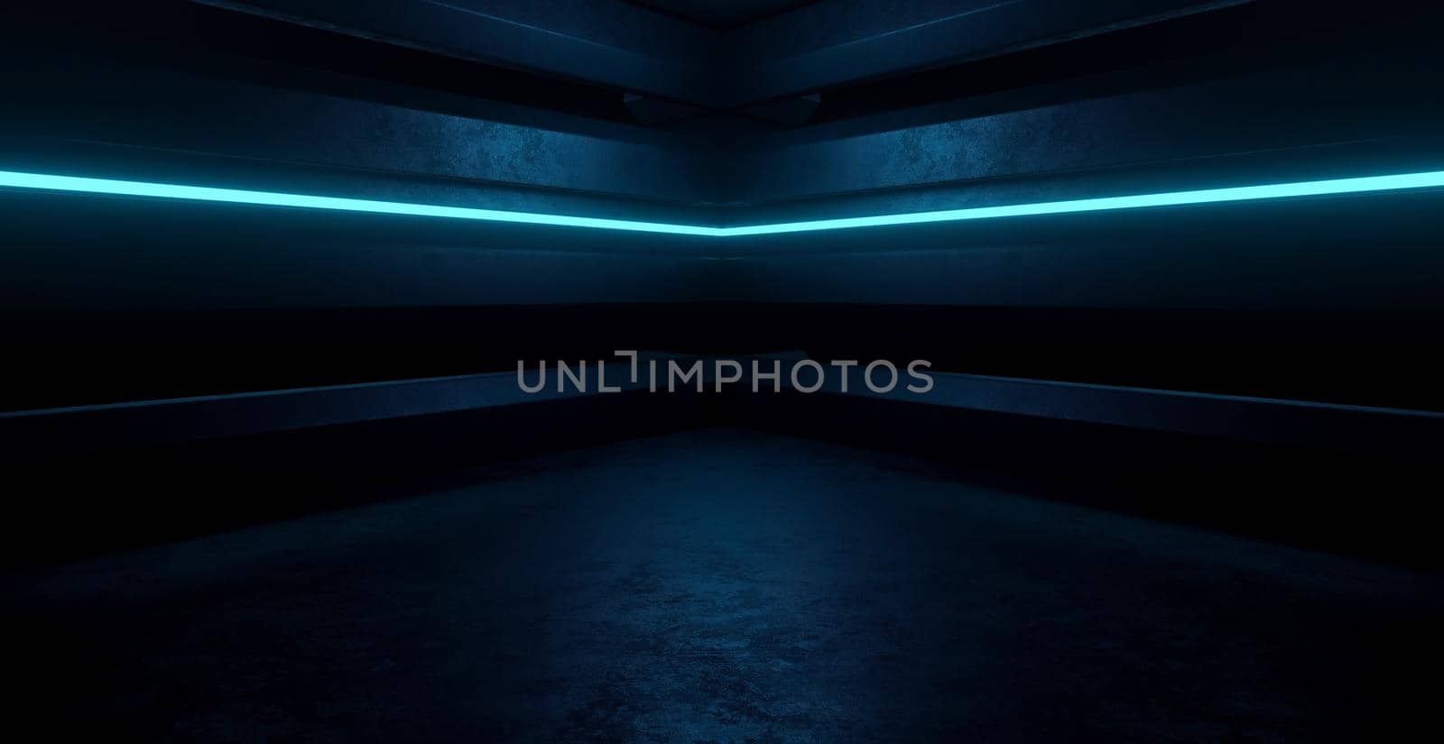 Cyberpunk Industrial Club Background Grunge Underground Spotlight Black Banner Background With Space For Text 3D Illustration