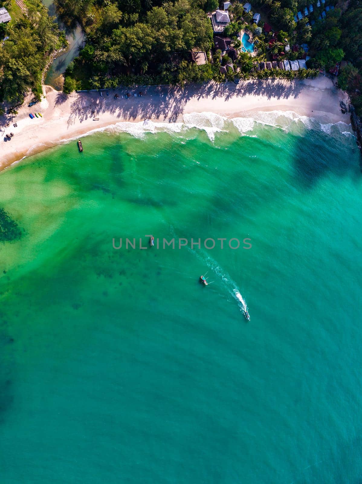 Aerial view of Bottle beach and viewpoint, in Koh Phangan, Thailand, south east asia