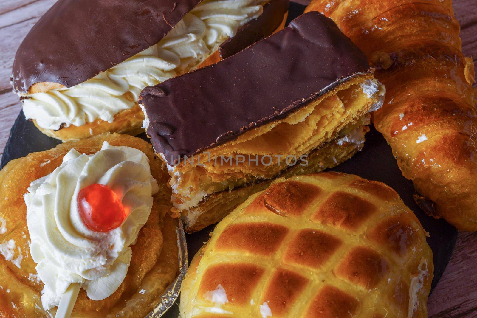 close-up of various types of cakes by joseantona