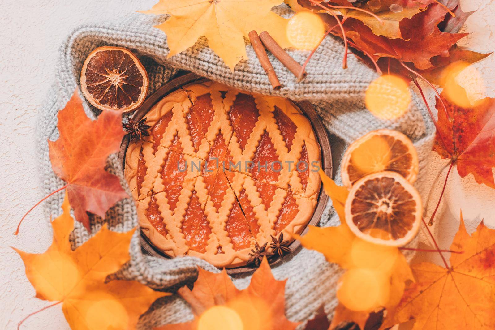 Autumn leaves and pie . crazy vibes. Autumn article. Printed products autumn. by alenka2194