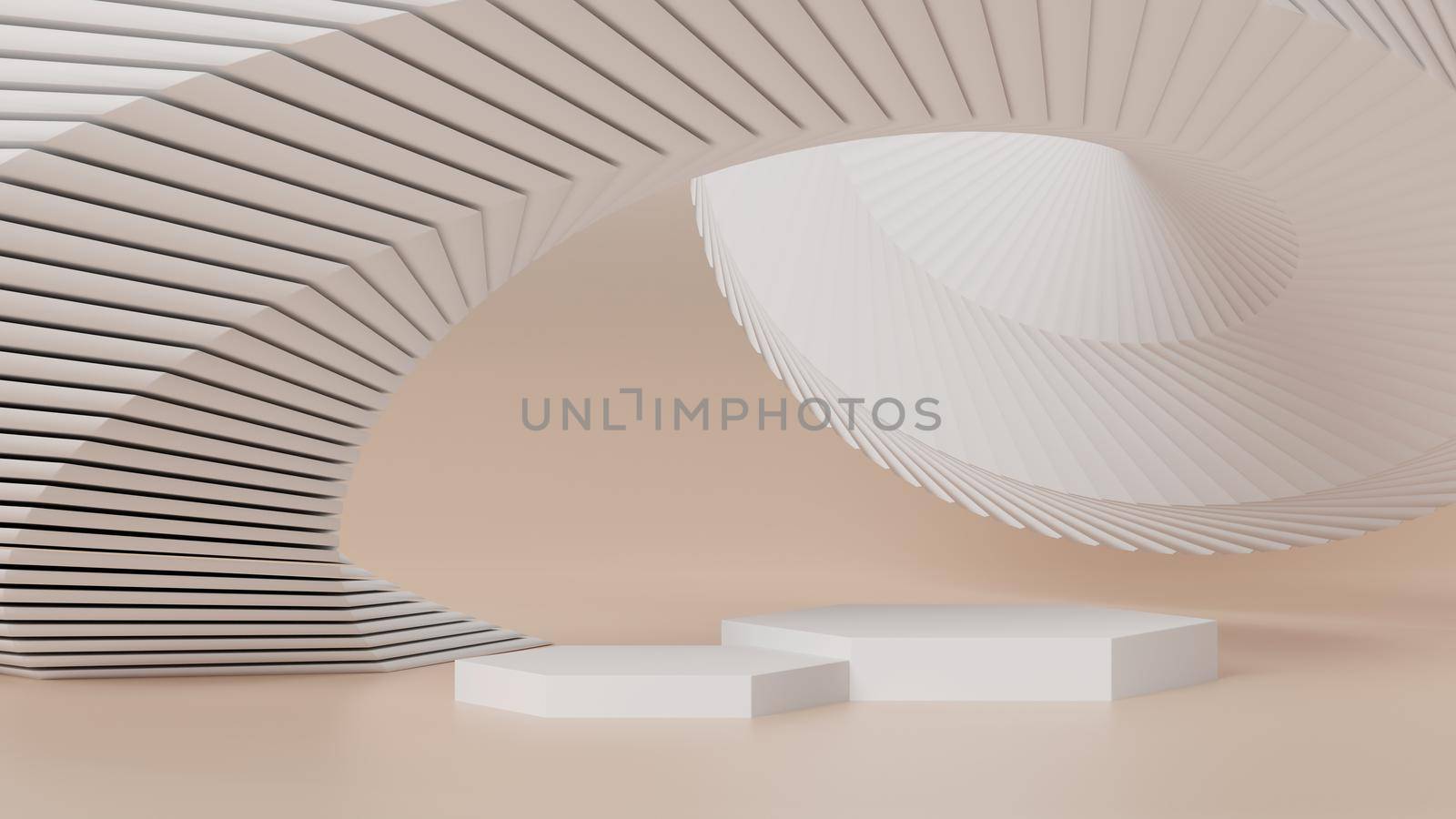 white cylinder with abstract modern background, 3d model mockup.