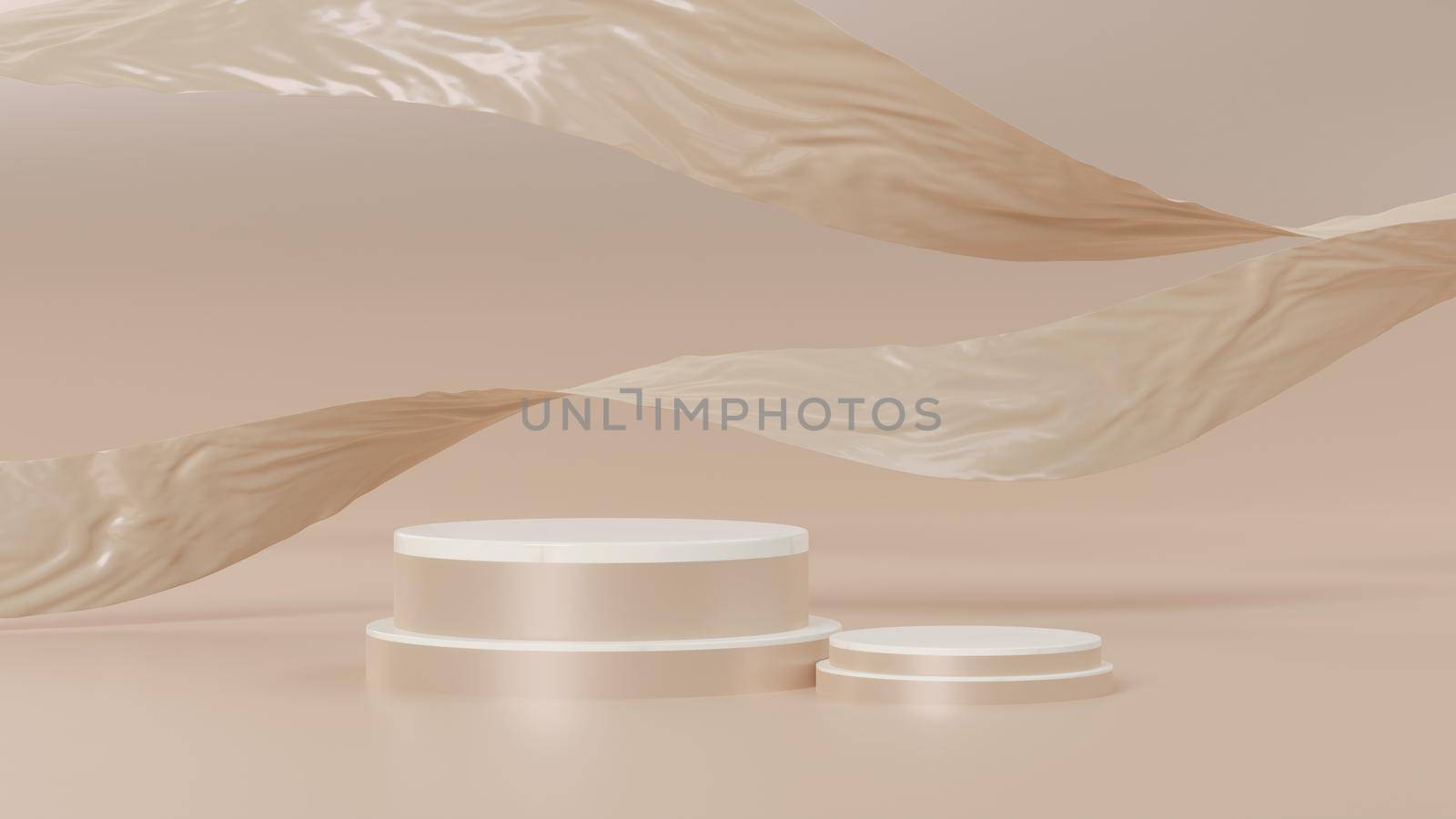 white cylinder with abstract modern background, 3d model mockup.