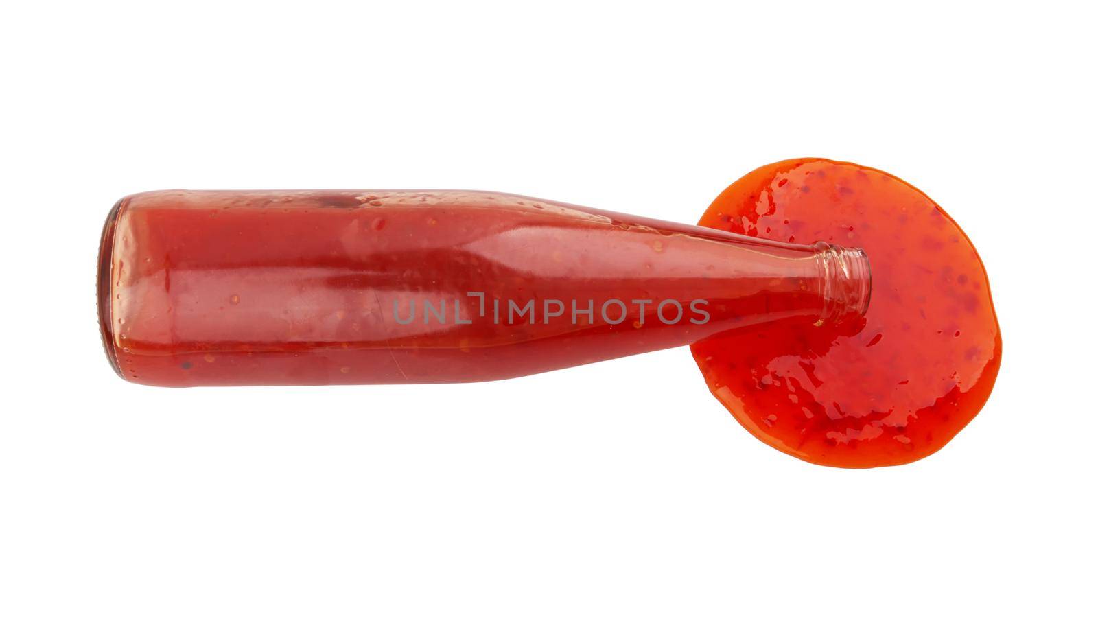 Bottle of ketchup isolated on a white background