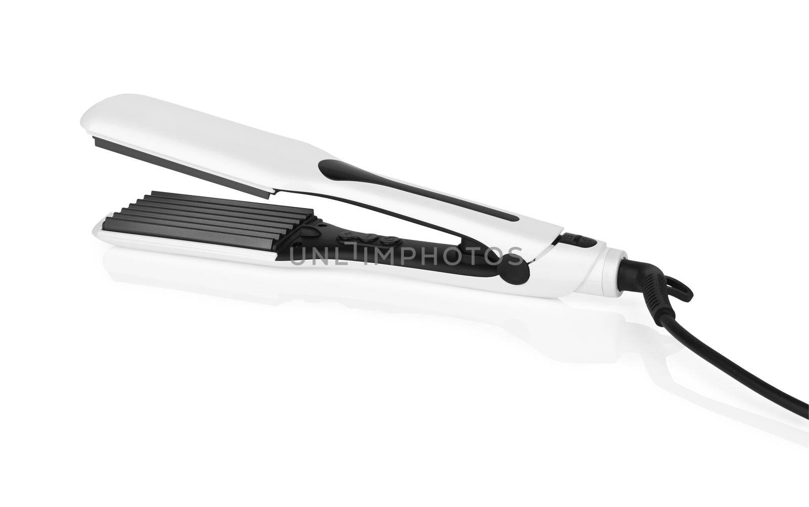 Electric curling iron isolated on white background