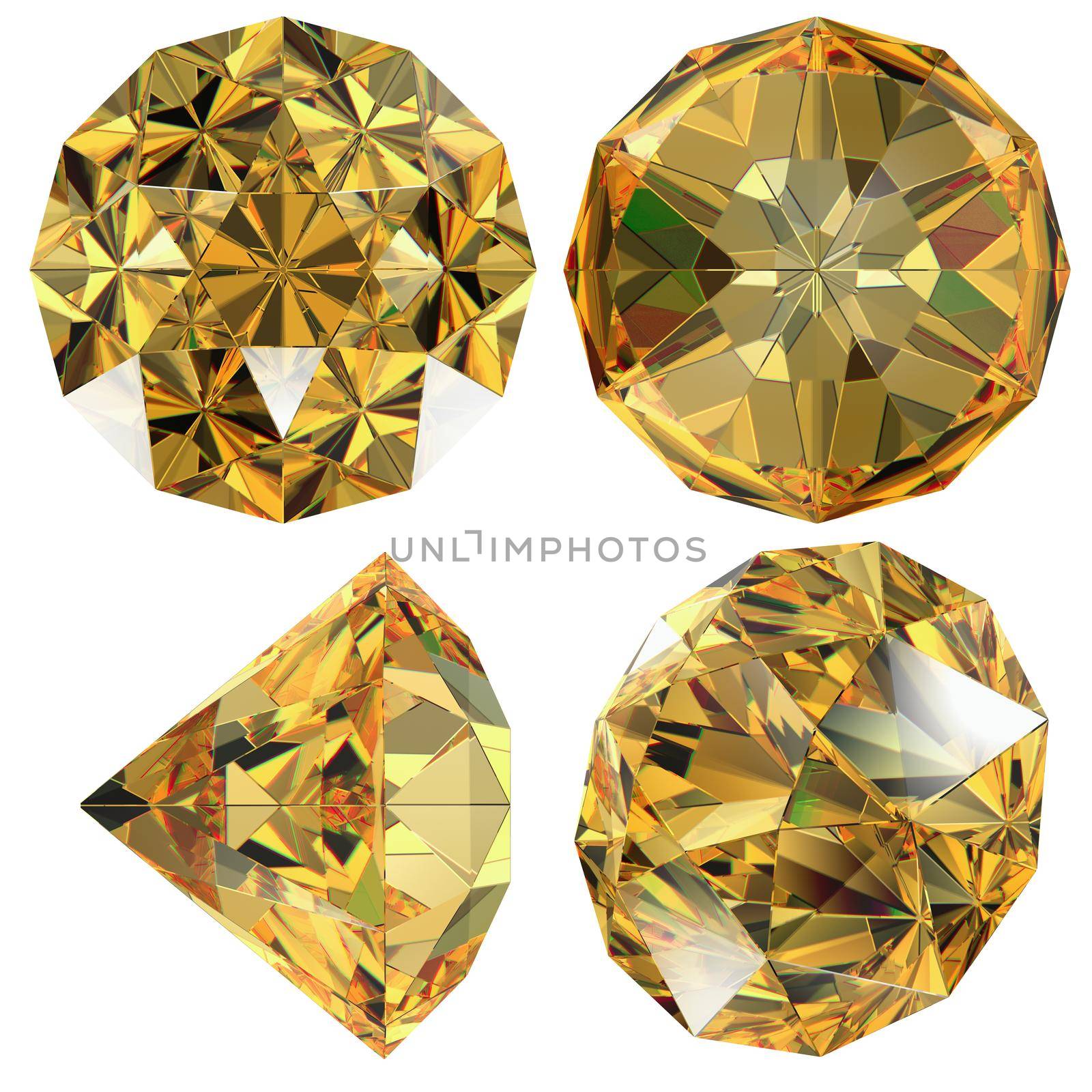 Yellow Diamond gem isolated by rivertime