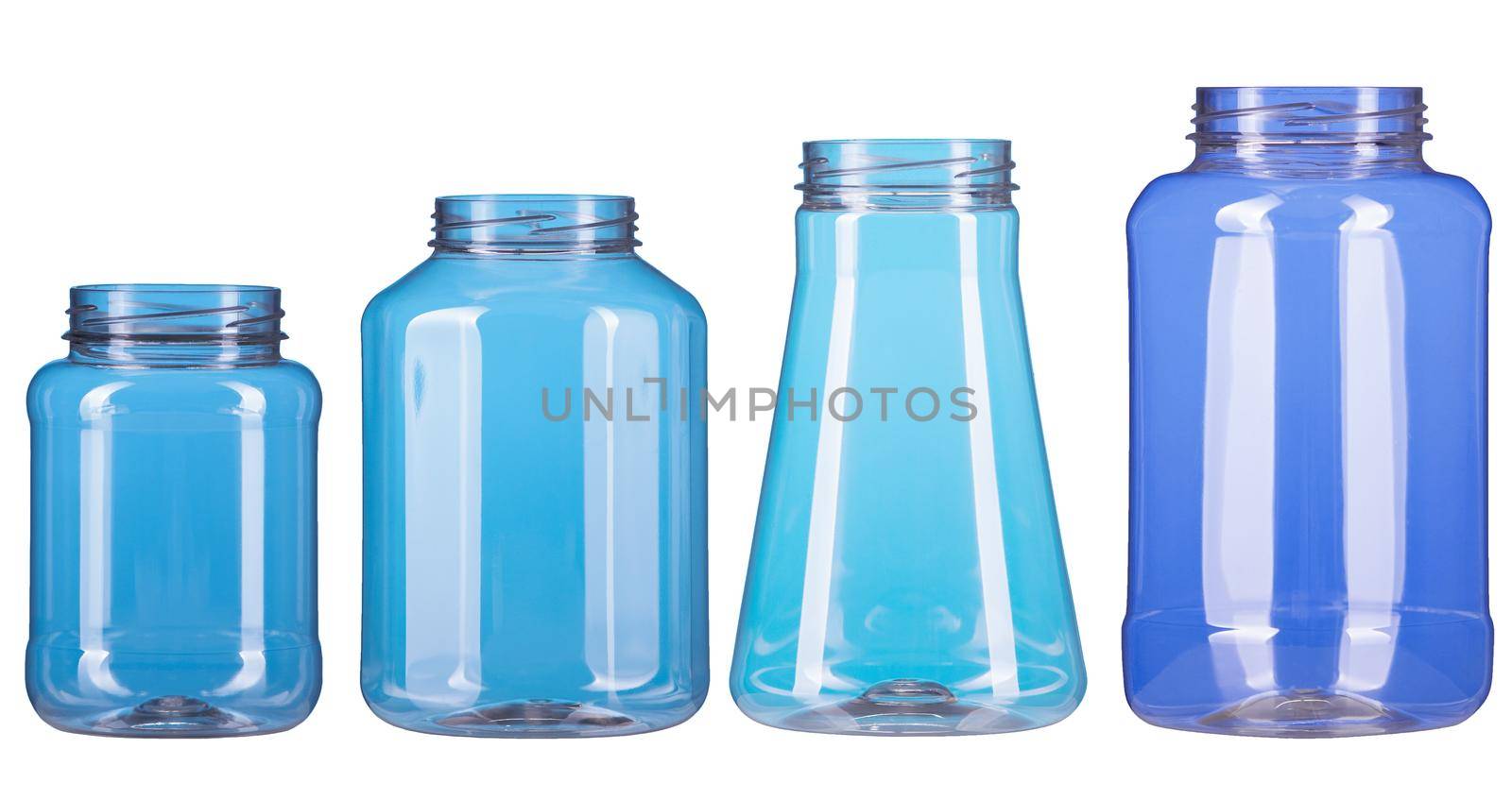 Four different type of plastic pot isolated by rivertime