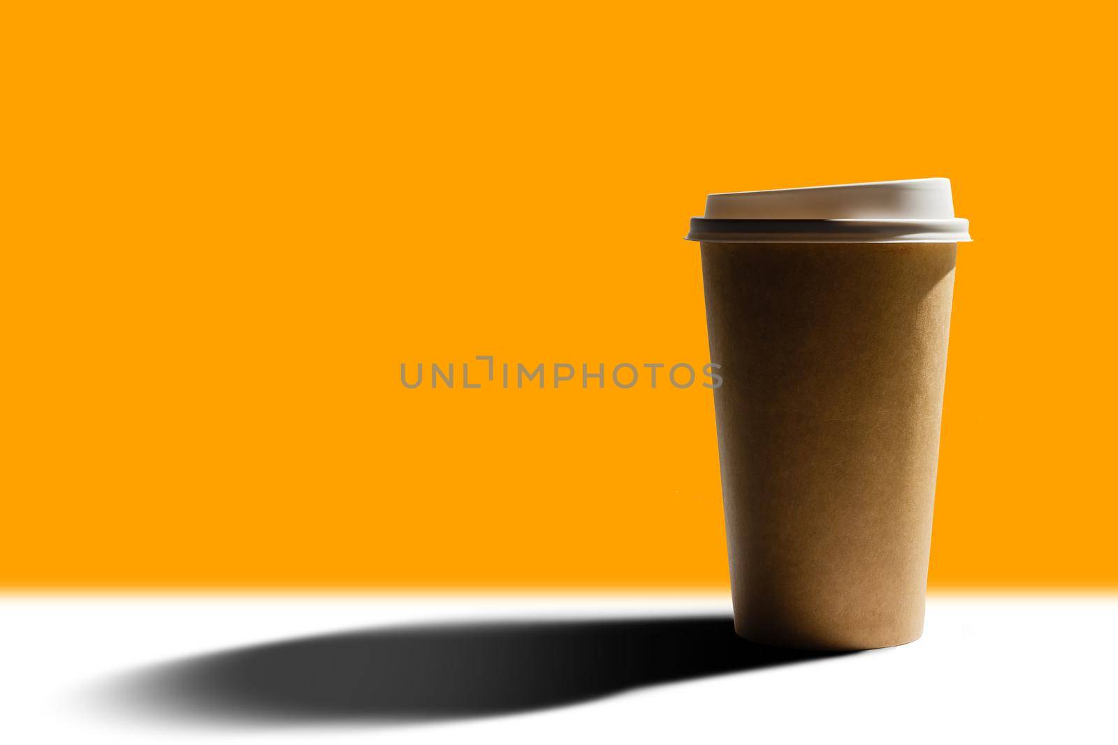 take away coffee on color background. by Andelov13