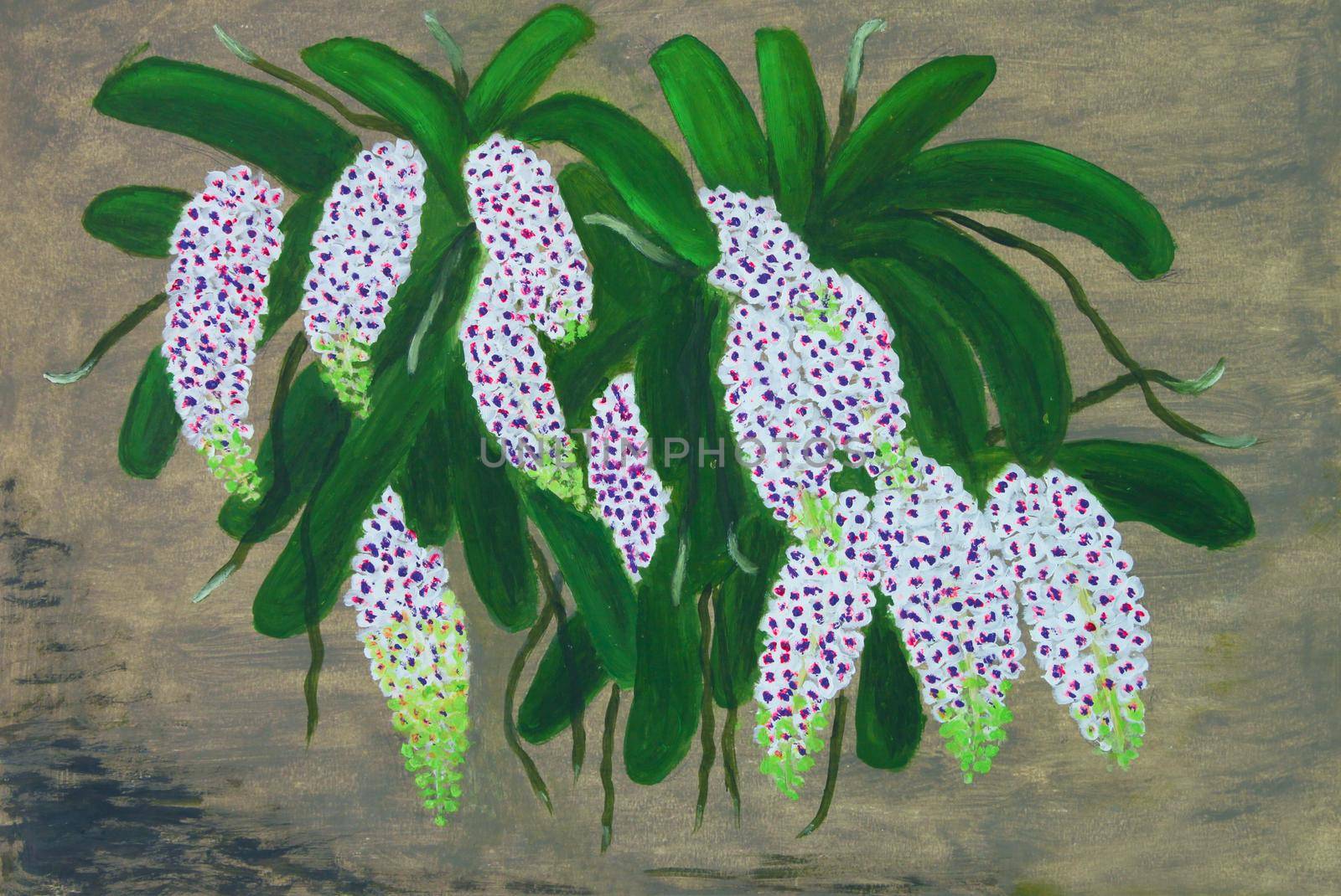 Canvas oil painting of white orchids by jarenwicklund