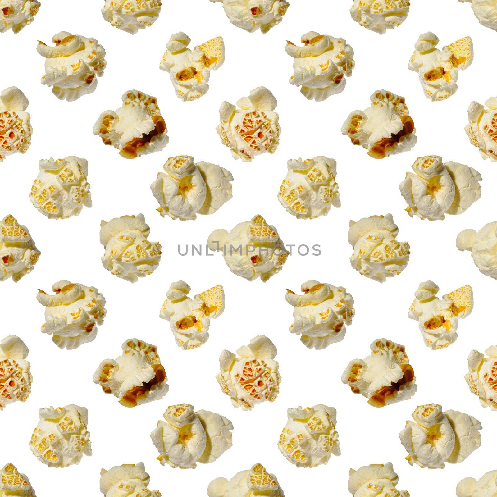seamless pattern - popcorn. popcorn on a white background, pattern by PhotoTime
