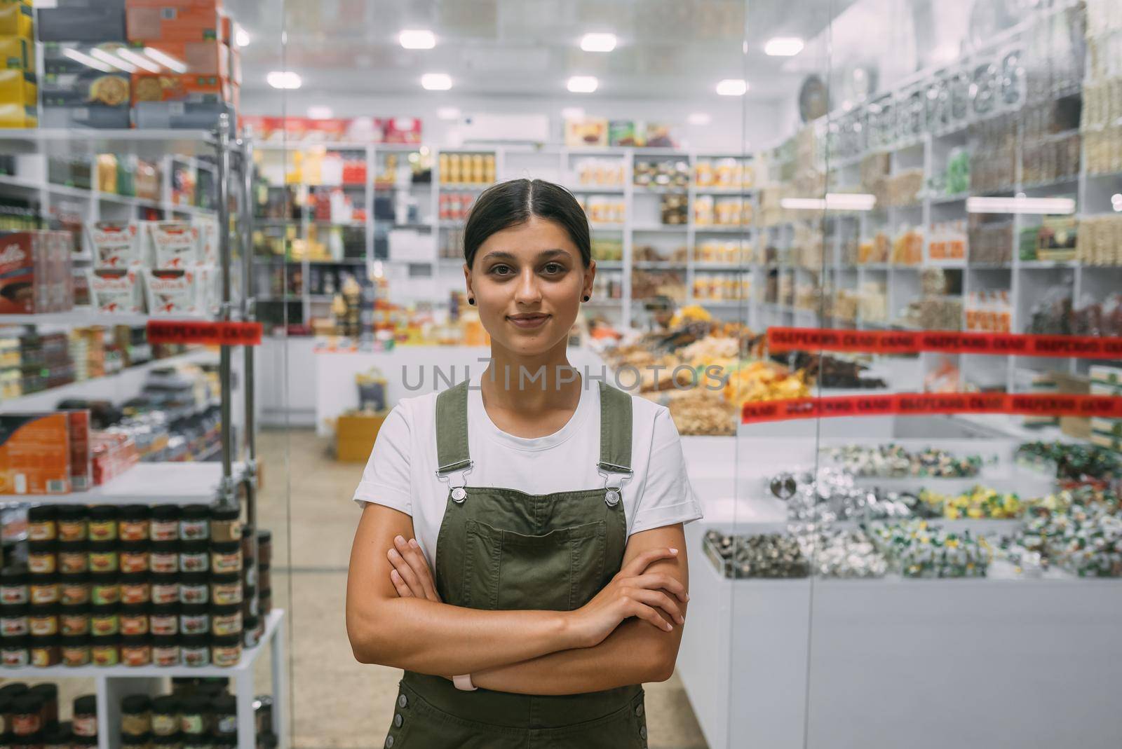 Portrait of businesswoman manager in own small business in confectionery