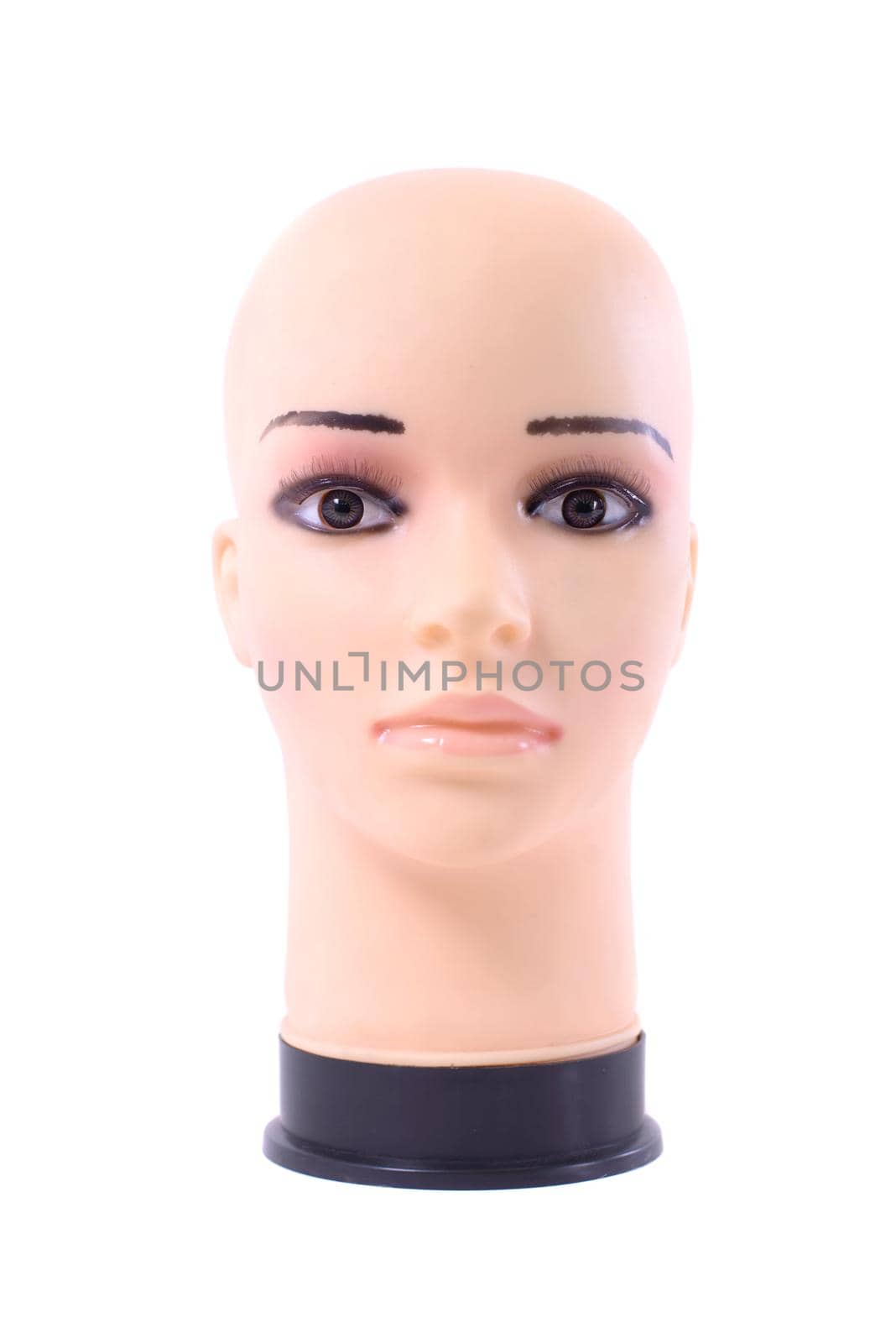 The dummy head isolated on a white background. Close up.