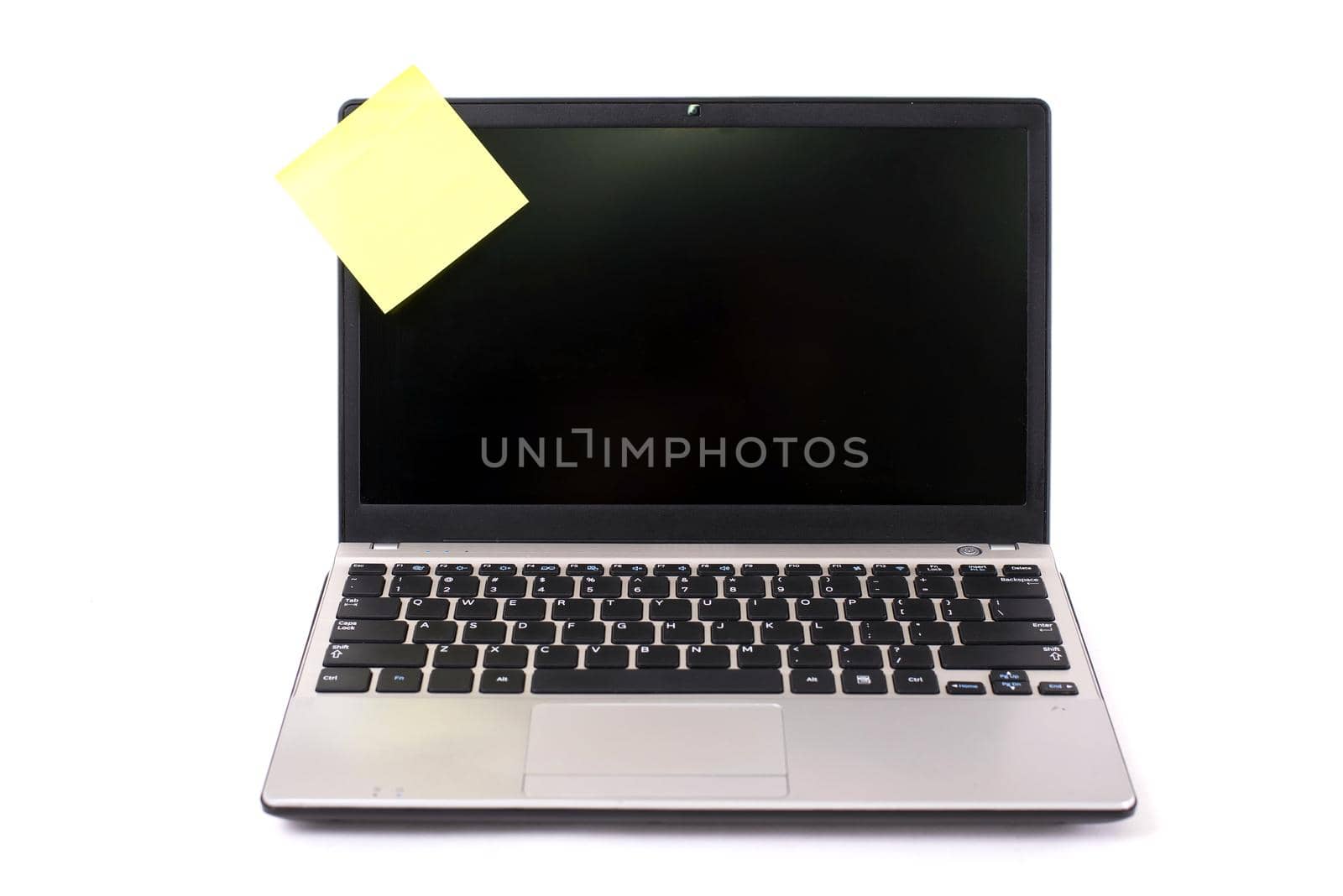 Laptop on a white background. Close up.