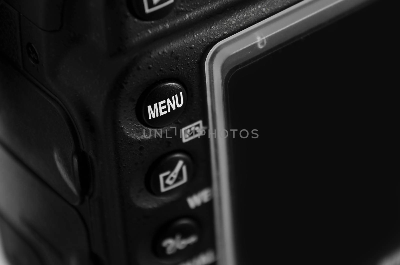 Image of menu button on the camera close-up