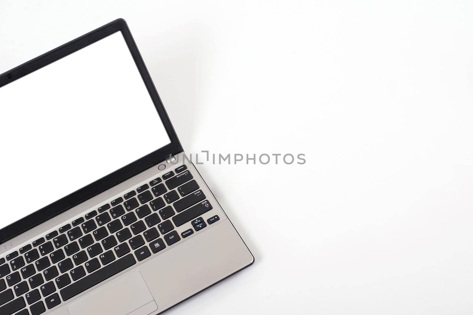 Laptop on a white background. Close up.