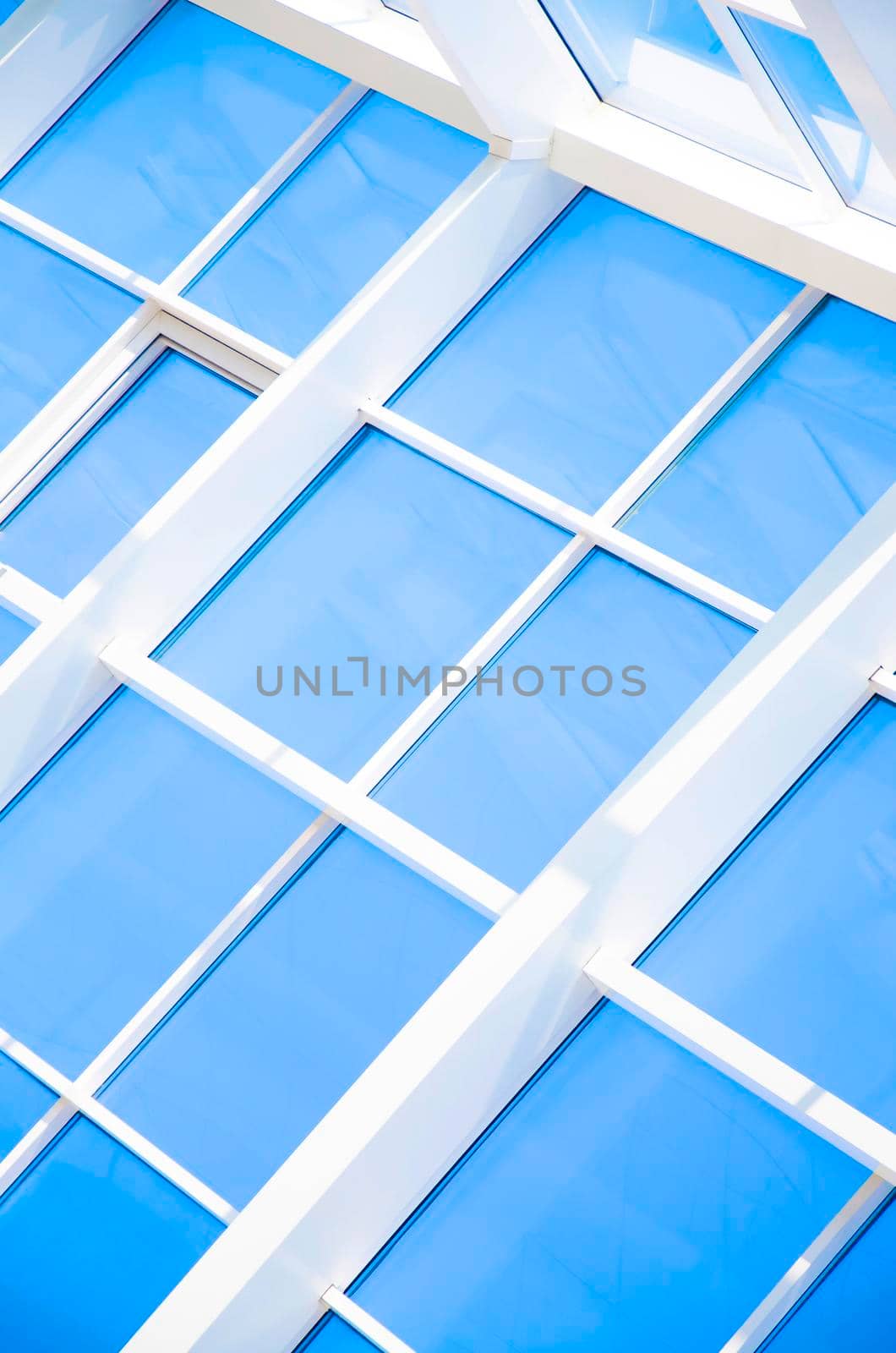 Geometric blue abstract background with triangles and lines.