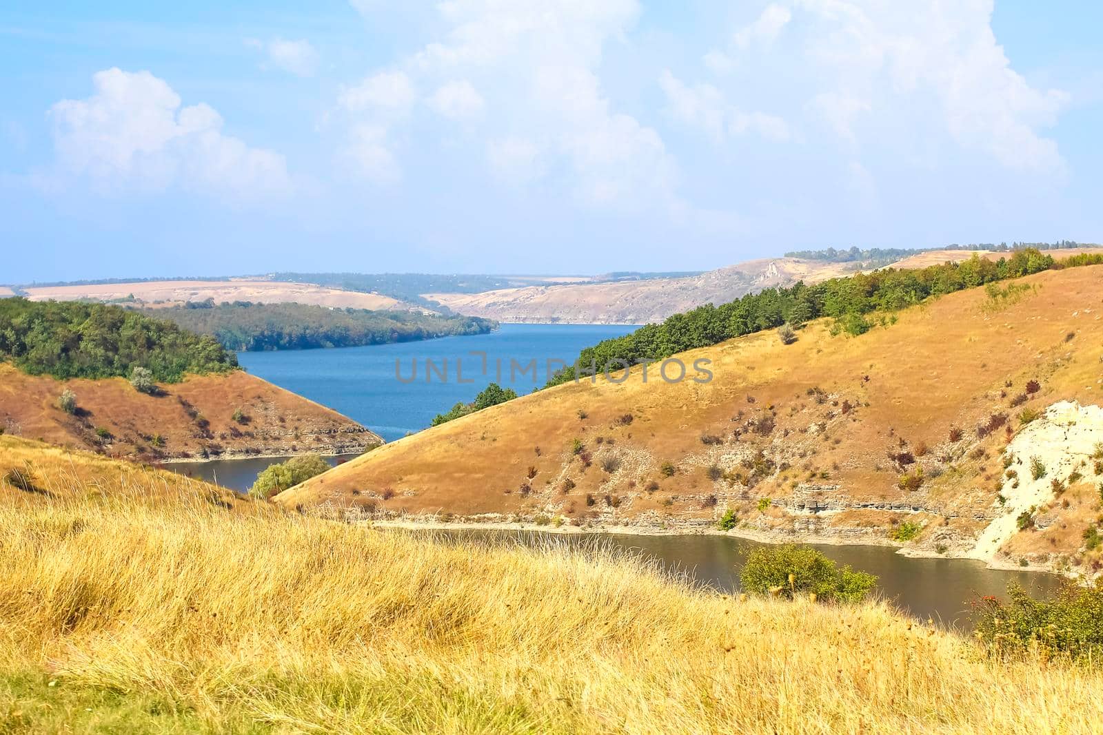 The hills above the river, on a sunny day.