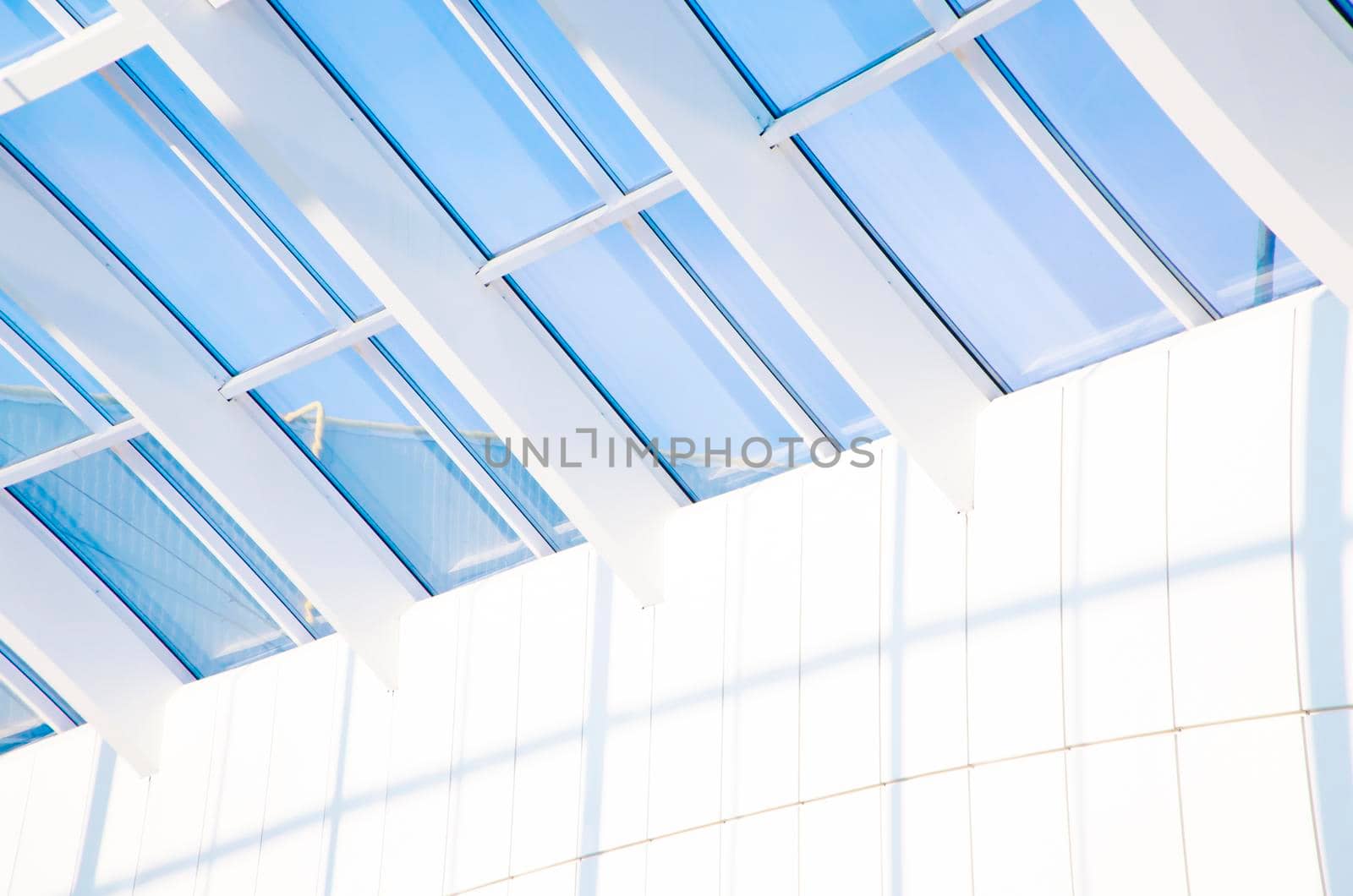 Geometric blue abstract background with triangles and lines.
