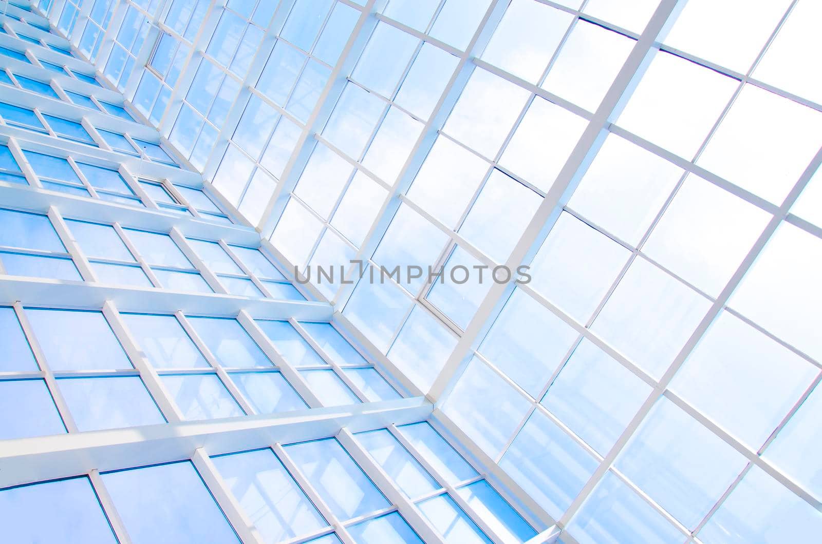 Geometric blue abstract background with triangles and lines.