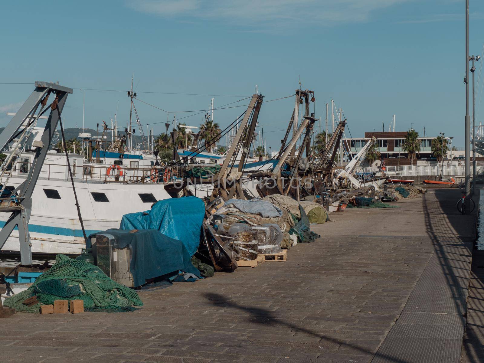 fishermen boats and harbour in La Spezia Italy