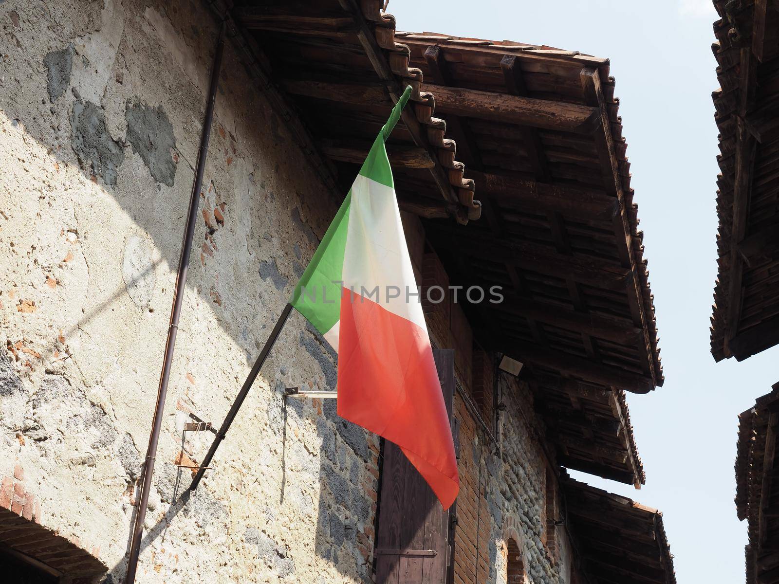 the Italian national flag of Italy, Europe