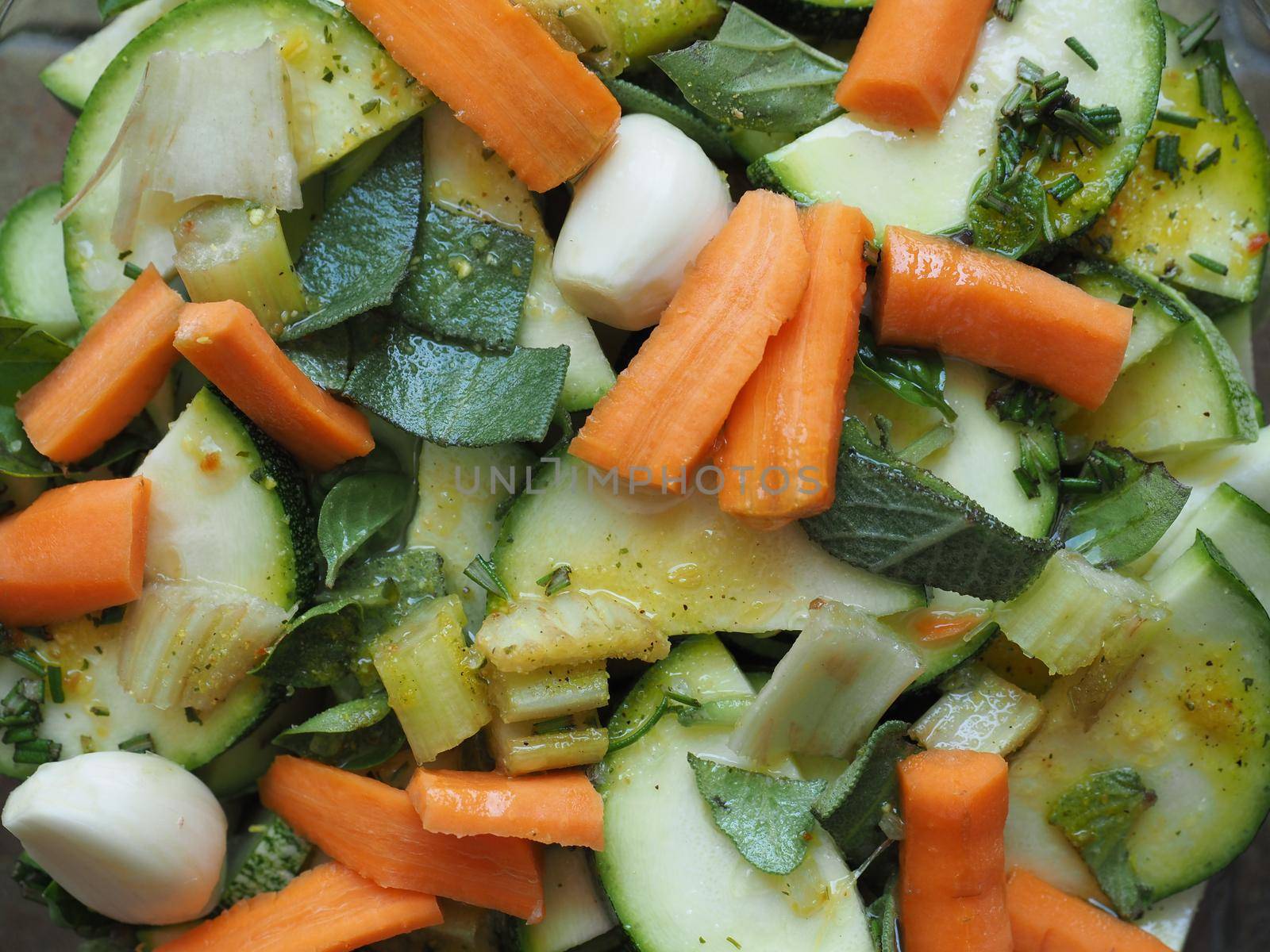 vegetable stew with zucchini carrots and garlic