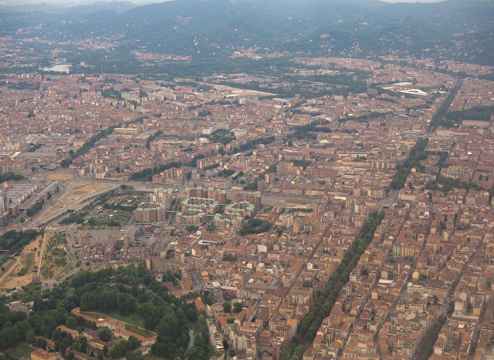 Aerial view of the city of Turin, Italy