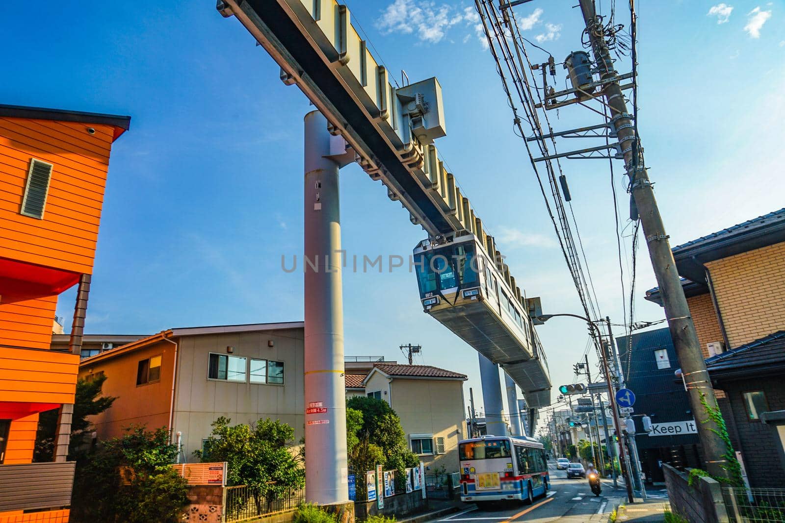 Shonan Monorail and Shonan city. Shooting Location: Kamakura City, Kanagawa Prefecture