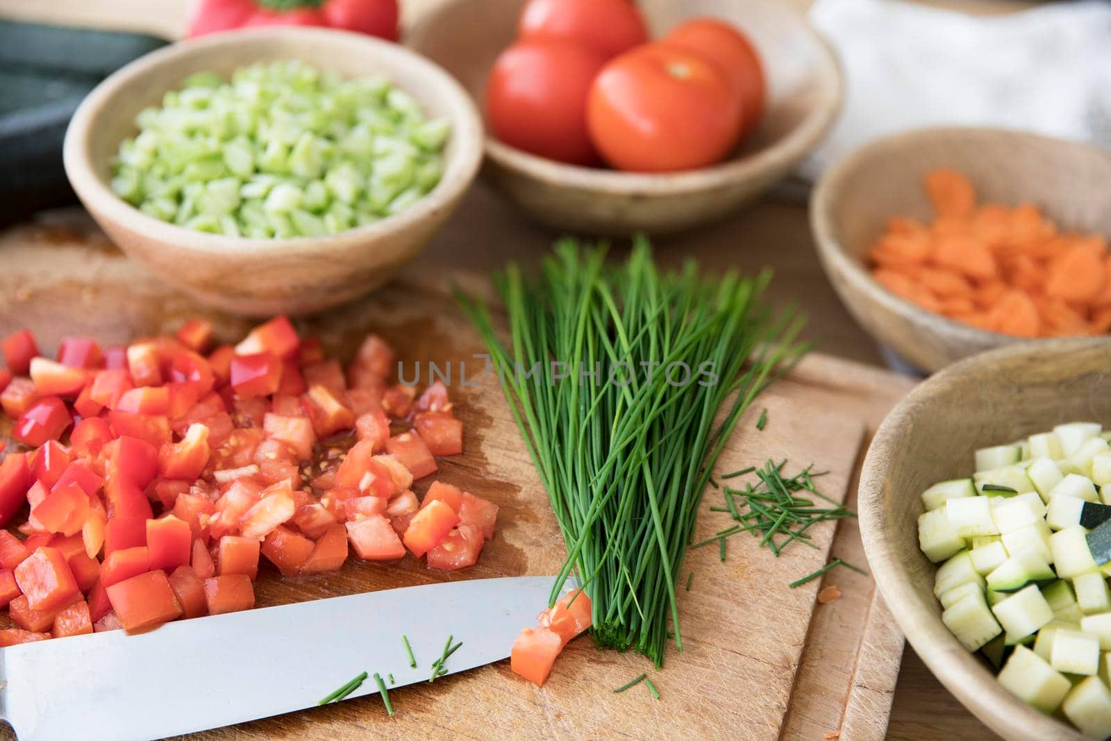 Chives and Tomatoes by charlotteLake
