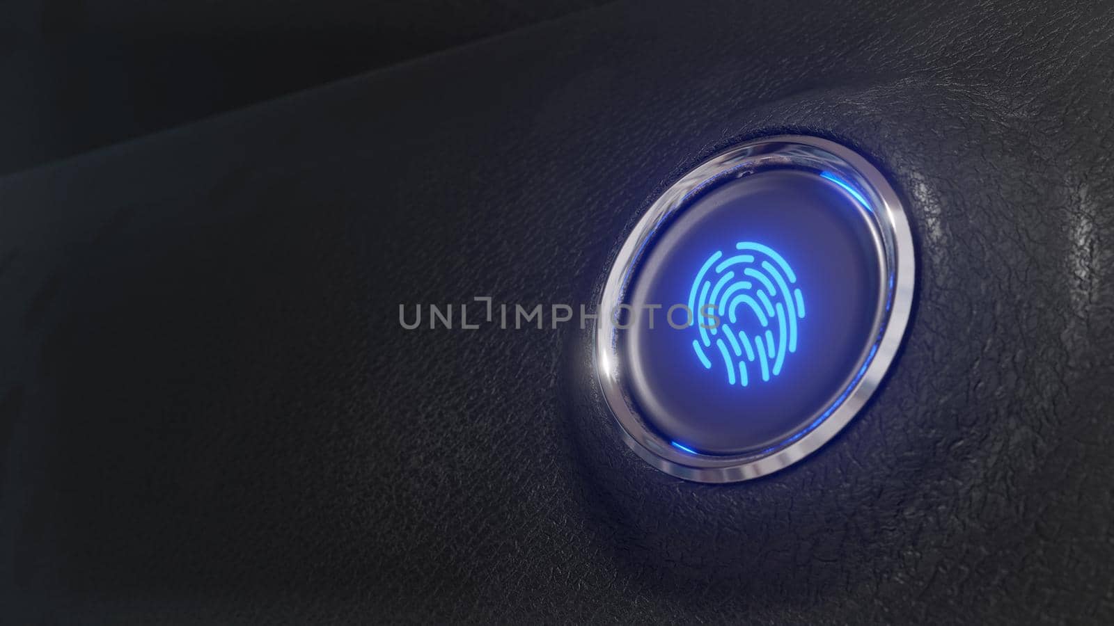 Fingerprint scan start engine startup security communication concept technology background 3d render