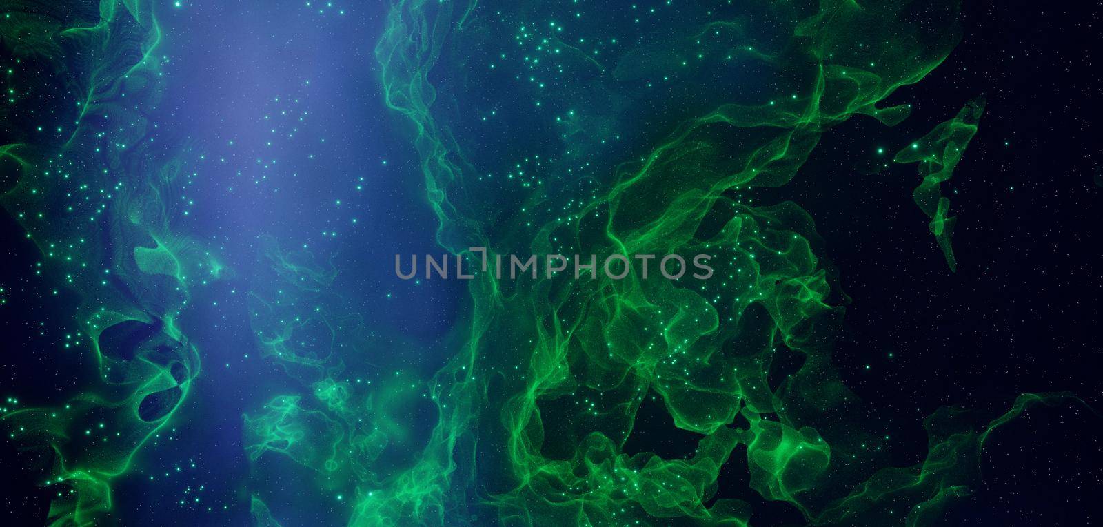 Green Blue Nebula Universe Scene