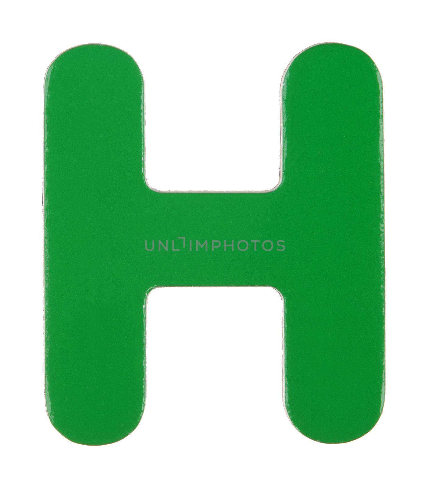 Upper case H magnetic letter on white with clipping path by VivacityImages