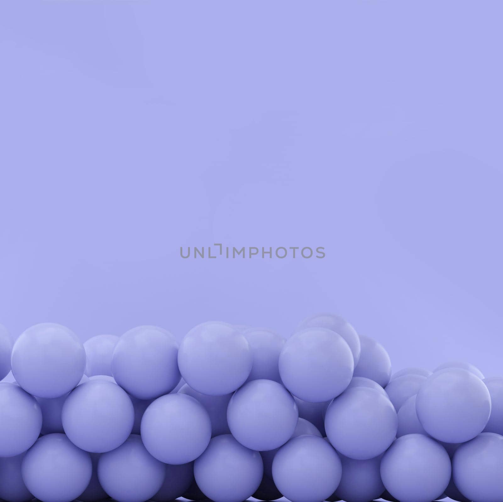 Purple spheres on studio background with space for text or design. Minimalist room concept. 3d rendering. by ImagesRouges