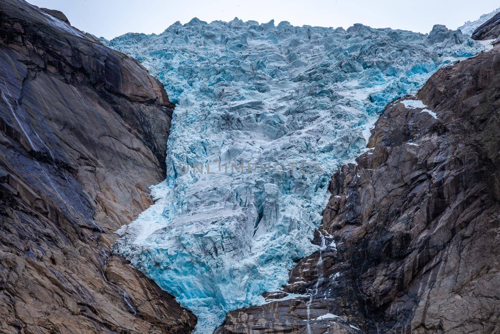 Briksdalsbreen arm of Jostedalsbreen glacier in western Norway, Scandinavia