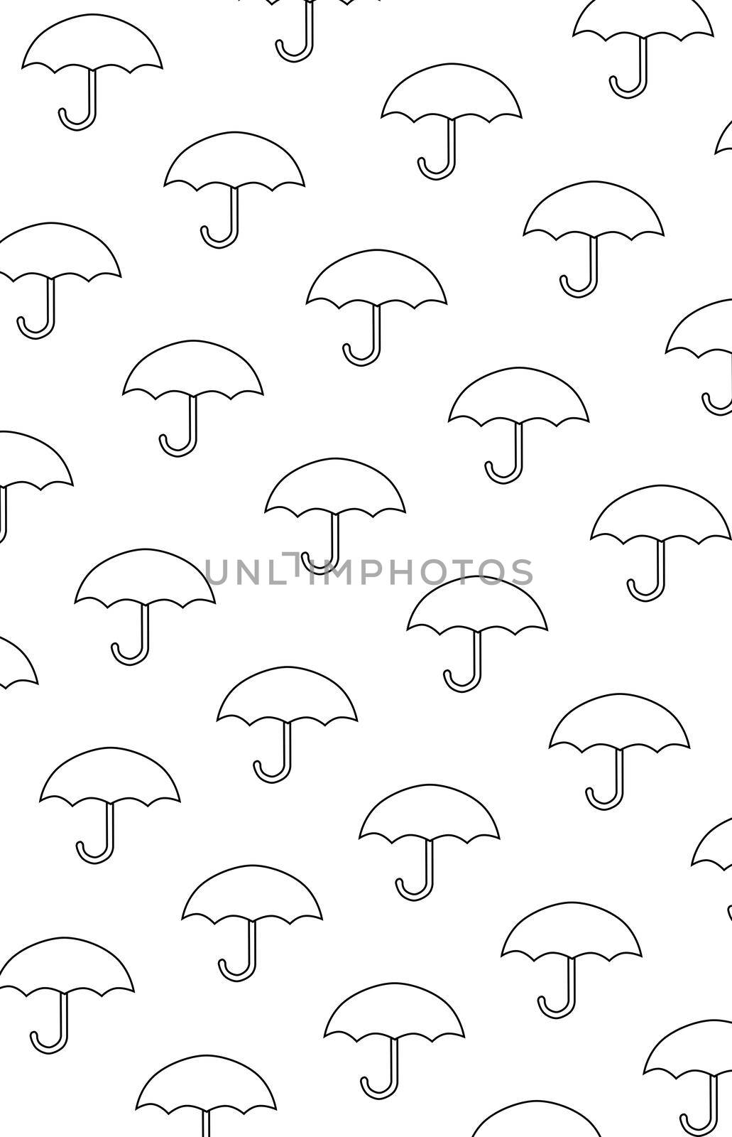 Seamless umbrella pattern. Black and white by nazarovsergey