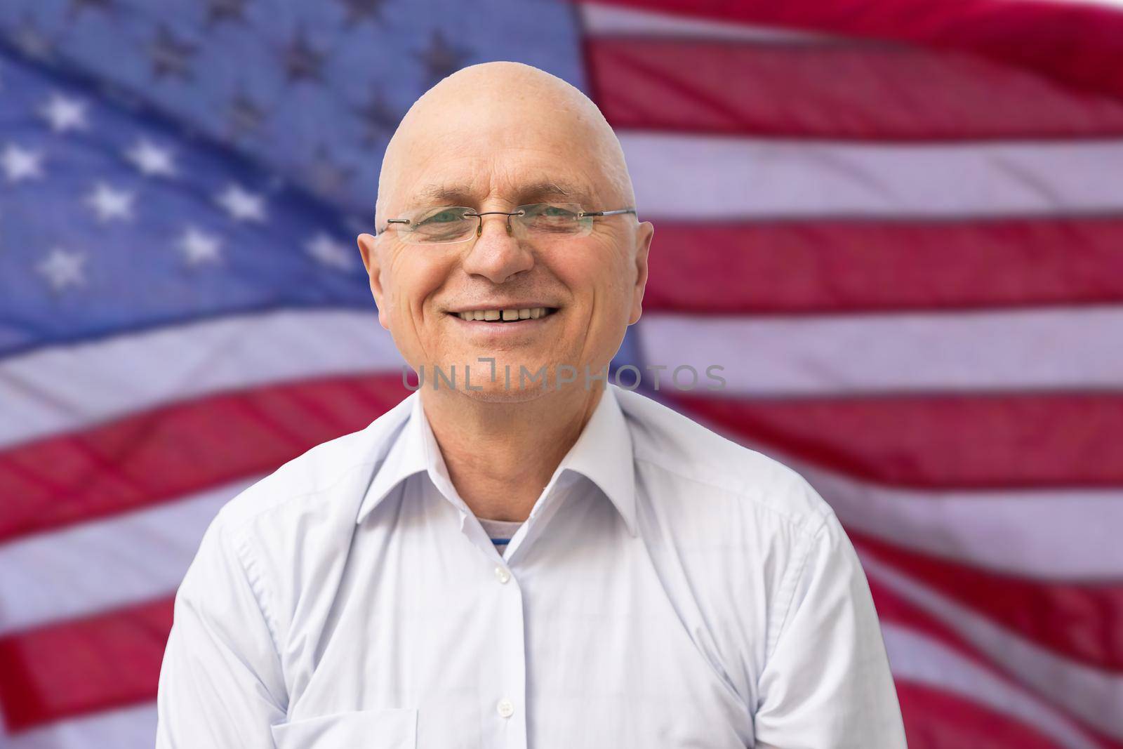 Proud of motherland. American reform. July 4. American citizen usa flag. American citizen. Elections in USA. National holidays. Celebration of victory. Bearded hipster man being patriotic for usa. High quality photo