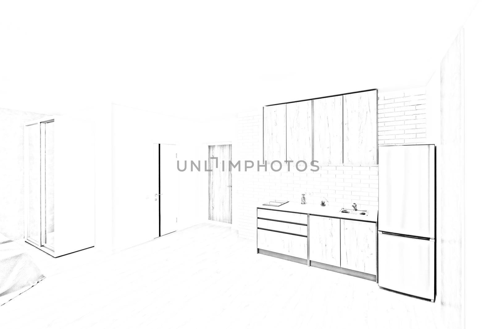 sketch drawings for new home renovation architectural.